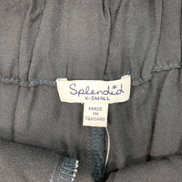 Splendid Cross Hatch Paperbag Shorts Womens XS Extra Small Black Fray Hem Pocket - Picture 5 of 12